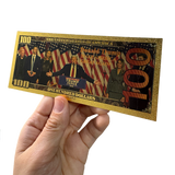 Trump One Hundred Dollars The President-elect Donald Trump 2024 Make America Great Again Gold Plated Banknote Gold Foil Banknote Plastic Banknote Collection Gift