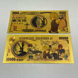 10 Designs Death Note Gold Banknotes and Coins for Selection