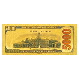 Trump Five Thousand Dollars President of the United States Donald Gold Plated Banknote 24K Gold Foil Banknote Plastic Banknote Collection Gift