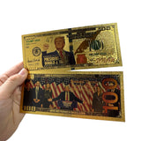 Trump One Hundred Dollars The President-elect Donald Trump 2024 Make America Great Again Gold Plated Banknote Gold Foil Banknote Plastic Banknote Collection Gift