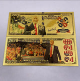 Donald Trump 5 Types Trump 2020 Keep America Great And All Aboard TheTrump Gold Plated Banknote With Superman Shape etc 24K Gold Banknote Plastic Banknote Gifts For Fans Collection