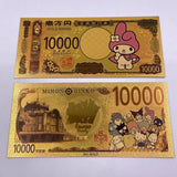 12 Designs Kuromi Hello Kitty Melody Sanrio Family Gold Banknotes