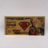 5 Designs One-Punch Man Gold Banknotes for Selection