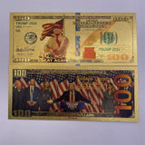 New 8 Types One Hundred Dollars The President Donald Trump 2024 And Trump 2025 Gold Plated Banknote Plated Commemorative Notes Gifts Collection Souvenir