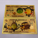 7 Designs Totoro Gold Banknotes and coins for Selection