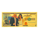 One Hundred Trillion Dollars The 45th President Of US Donald Trump And His Wife Gold Plated Banknote Gold Foil Banknote Plastic Banknote Collection Gift
