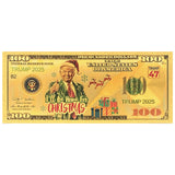 Latest One Hundred Dollars ChristmasThe US President Of Donald Trump Gold Plated Banknote Series 2025 Gold Foil Banknote Plastic Banknote Gift For Christmas