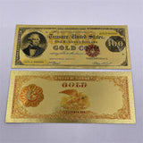 Wholesale Mixed styles America Banknote USD Dollar Banknote in 24K Gold Plated For Collection Gift