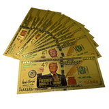 Trump One Hundred Dollars The President-elect Donald Trump 2024 Make America Great Again Gold Plated Banknote Gold Foil Banknote Plastic Banknote Collection Gift