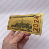 Donald Trump Keep America Great Again Trump 2024 Gold Plated Banknote Gold Foil Banknote Plastic Banknote Collection Gift