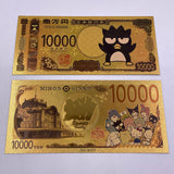 12 Designs Kuromi Hello Kitty Melody Sanrio Family Gold Banknotes