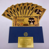 12 Designs Kuromi Hello Kitty Melody Sanrio Family Gold Banknotes