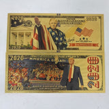Donald Trump 5 Types Trump 2020 Keep America Great And All Aboard TheTrump Gold Plated Banknote With Superman Shape etc 24K Gold Banknote Plastic Banknote Gifts For Fans Collection