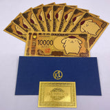 12 Designs Kuromi Hello Kitty Melody Sanrio Family Gold Banknotes