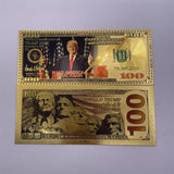New 8 Types One Hundred Dollars The President Donald Trump 2024 And Trump 2025 Gold Plated Banknote Plated Commemorative Notes Gifts Collection Souvenir