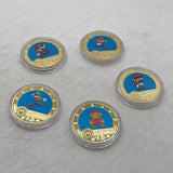 6 Designs Super Mario Gold Banknotes and Coins for Selection