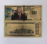 Classic 4 Types Trump 2020 The Preident Donald Trump Keep America Great And All Aboard TheTrump Gold Plated Banknote 24K Gold Plastic Banknote Gifts Collection