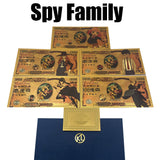 5 Designs Spy Family Gold Banknotes and Coins for Selection