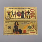 9 Designs DC Heros Gold Banknotes  for Selection