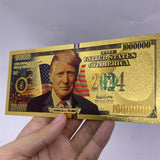 Trump 1,000,000 Dollars The President Of US Donald Trump 2024 Gold Plated Banknote Gold Foil Banknote Plastic Banknote Collect Commemorative Gifts
