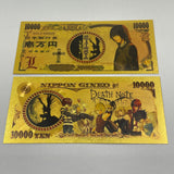 10 Designs Death Note Gold Banknotes and Coins for Selection