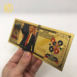Classic 4 Types Trump 2020 The Preident Donald Trump Keep America Great And All Aboard TheTrump Gold Plated Banknote 24K Gold Plastic Banknote Gifts Collection