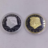 Dropshipping Trump 2024 Gold And Silver Plated Coin United States President Commemorative Coin Save America Great Metal Coin For Gift