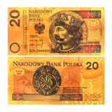 6Designs 2024 Gold foil plated Poland banknotes 100 200 500 PLN for collection and children's Souvenir gifts