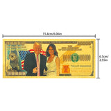One Hundred Trillion Dollars The 45th President Of US Donald Trump And His Wife Gold Plated Banknote Gold Foil Banknote Plastic Banknote Collection Gift