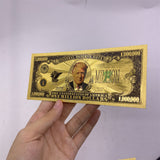One Million Dollars Donald Trump Gold Plated Banknote Series 2024 Gold Foil Banknote Plastic Card Gift For Fans Collection