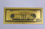 Hot Products 8 Types The US President Of Donald Trump 1/2/5/10/20/50/100/2024 Gold Plated Banknote Trump 2024 Gold Foil Banknote For Collection