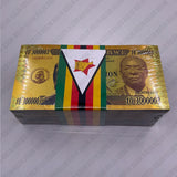 MILLILLION Gold Plated Banknote Of Zimbabwe Note 10^3000003 Gold Foil Banknote Animals Banknote For Collection Gift