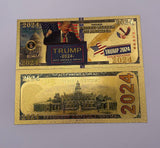 7 Types 1 pc/lot The United States Of America President Donald Trump Gold Plated Banknote 24K Gold Foil Banknote 2024 Gifts For Fans
