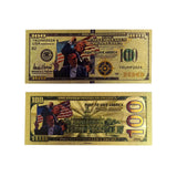 Donald Trump Gold Plated Banknotes American President Never Raise Assassination Fake Plastic Card Gift For Fans Collection