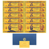 MILLILLION Gold Plated Banknote Of Zimbabwe Note 10^3000003 Gold Foil Banknote Animals Banknote For Collection Gift