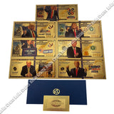 7 Types 1 pc/lot The United States Of America President Donald Trump Gold Plated Banknote 24K Gold Foil Banknote 2024 Gifts For Fans