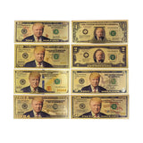 Hot Products 8 Types The US President Of Donald Trump 1/2/5/10/20/50/100/2024 Gold Plated Banknote Trump 2024 Gold Foil Banknote For Collection
