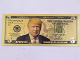 8 Types Donald Trump 1/2/5/10/20/50/100/2024 Gold Plated Banknote Trump 2024 Gold Foil Banknote For Collection
