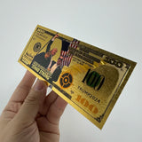 Donald Trump Gold Plated Banknotes American President Never Raise Assassination Fake Plastic Card Gift For Fans Collection
