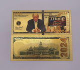 7 Types 1 pc/lot The United States Of America President Donald Trump Gold Plated Banknote 24K Gold Foil Banknote 2024 Gifts For Fans