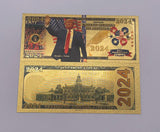 7 Types 1 pc/lot The United States Of America President Donald Trump Gold Plated Banknote 24K Gold Foil Banknote 2024 Gifts For Fans