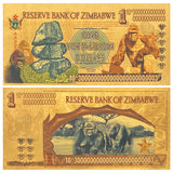 ONE YOTTALILION DOLLARS Gold Plated Banknote Of Zimbabwe Gold Foil Banknote Animal Banknote Commemorative Dollars Banknotes For Gift