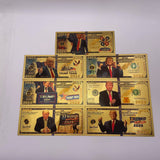 7 Types 1 pc/lot The United States Of America President Donald Trump Gold Plated Banknote 24K Gold Foil Banknote 2024 Gifts For Fans