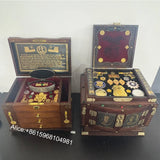 Chinese Antique Golden Gun Imperial Box United States of America Royal Presidential Golden Gun Box 5/7 Shots for Collection Box