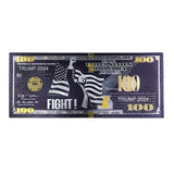 Trump Black Banknotes One Hundred Dollars USA President Donald Trump FIGHT 2024 Gold Plated Banknote Collectibles Home Decor