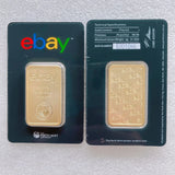 Various Types PAMP Non-magnetic 1oz/2.5g/5g/10g/20g/50g/100g Sealed Packing Copper Gold Bar 24k Gold Plated Bullion Ingot Bar Unique Serial No.