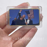 Donald Trump 2024 Take America Back Gold Coin Blue Presidential Coin Trump Flag American Assassination Campaign Commemorative Coin Collection Gift