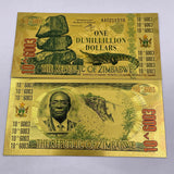 ONE DUMILLILLION DOLLARS Gold Plated Banknote Of Zimbabwe Note 10^6003 Gold Foil Banknote For Collection Gift