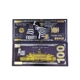 Trump Black Banknotes One Hundred Dollars USA President Donald Trump FIGHT 2024 Gold Plated Banknote Collectibles Home Decor