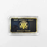 Liberty Square Bullion US Gold Coin With Case Keep Ameroca Great  American President Donald J. Trump Black Gold Bar Commemorative Coin For Gift